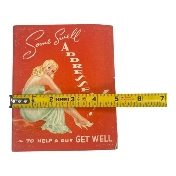 Rare Double Glo Book Pinup Girl Art Some Swell Help Guy Get Well Address Book - Picture 6 of 6